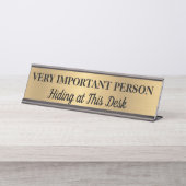 Zeer belangrijk Persondesk Naam Bord Desk Sign Bureau Naambordje (Voorkant)