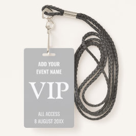 Zeer belangrijk Persoon VIP Music Festival Grijs Badge