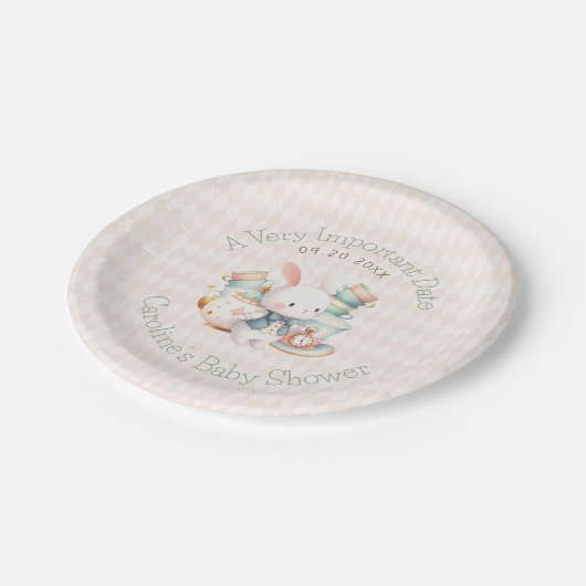 Zeer belangrijke datum Wonderland Tea Verjaardag D Papieren Bordje (Gekanteld)