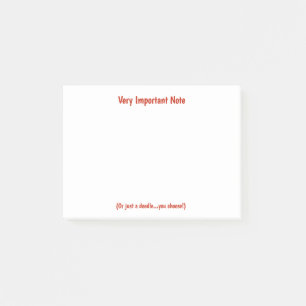 Zeer belangrijke notitie netjes post-it® notes