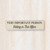 Zeer belangrijke persoon die het Bord van de Naam Deurbordje (Voorkant)