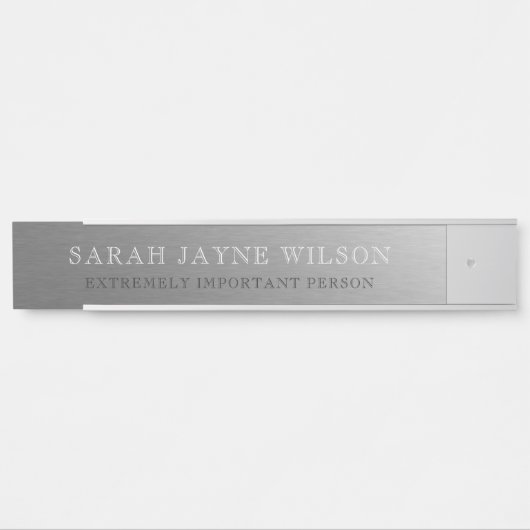 Zeer belangrijke zilveren Kantoor Deurbordje (Voorkant)