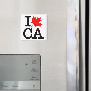 Zeer Beleefd Rood Zwart Ik Hou Van Canada Esdoornb Magneet