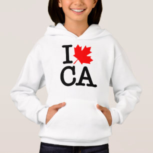 Zeer beleefde rode zwarte I Love Canada Maple Leaf