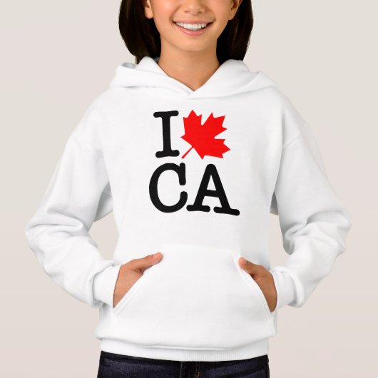 Zeer beleefde rode zwarte I Love Canada Maple Leaf (Voorkant)