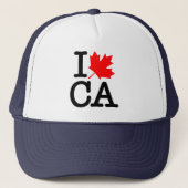 Zeer beleefde rode zwarte I Love Canada Maple Leaf Trucker Pet (Voorkant)