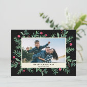 Zeer Berry Merry Waterverf met kerstmis | Kerstmis Feestdagenkaart (Staand voorkant)