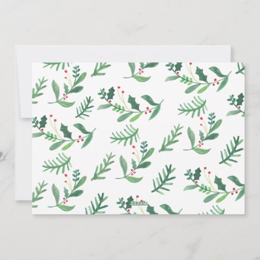 Zeer Berry Merry Waterverf met kerstmis | Kerstmis Feestdagenkaart (Achterkant)