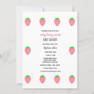 Zeer Berry Sweet Aardbei Baby shower Baby Meisje Kaart