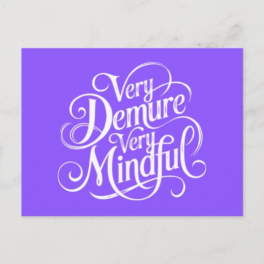 Zeer bescheiden, zeer attent briefkaart (Voorkant)