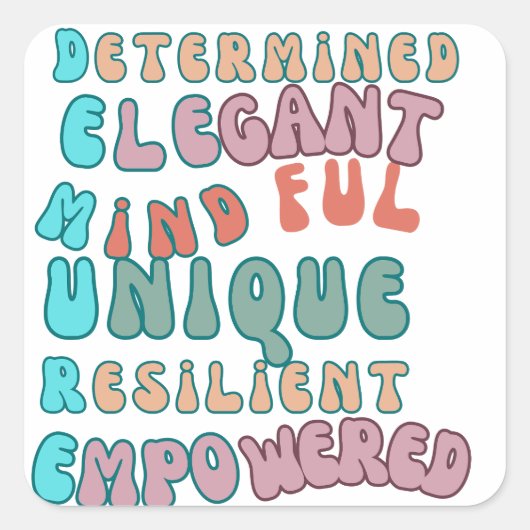 Zeer bescheiden, zeer attent vierkante sticker (Voorkant)