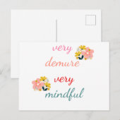 Zeer bescheiden, zeer bescheiden, zeer aandachtig briefkaart (Voorkant / Achterkant)