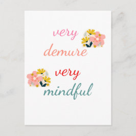 Zeer bescheiden, zeer bescheiden, zeer aandachtig briefkaart