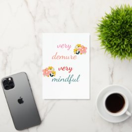 Zeer bescheiden, zeer bescheiden, zeer aandachtig folie wenskaart