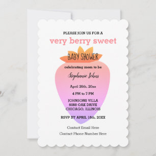 Zeer Bessie Zoete QR Code Aardbei Baby Shower Kaart