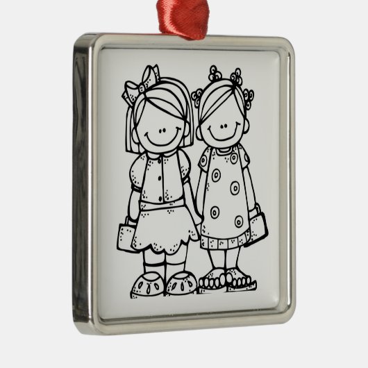 ZEER BESTE VRIENDEN EN/OF VERLIEZENDE ZISTERS METALEN ORNAMENT (Rechts)