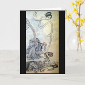 Zeer Bizar Japans Wenskaart Kaart (Gele Bloem)