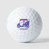 Zeer blauwe Golf Kart Aangepaste Monogram Naam Golfballen (Voorkant)