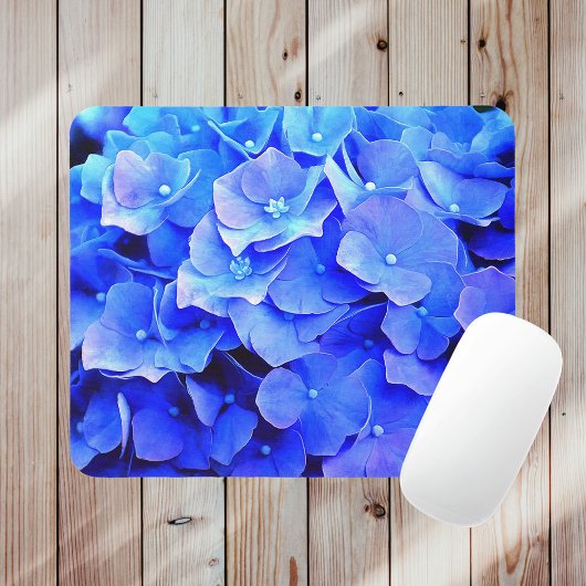 Zeer blauwe Hydrangeas zomer bloementuin Muismat