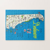 Zeer blauwe kaart van Delaware Legpuzzel (Horizontaal)