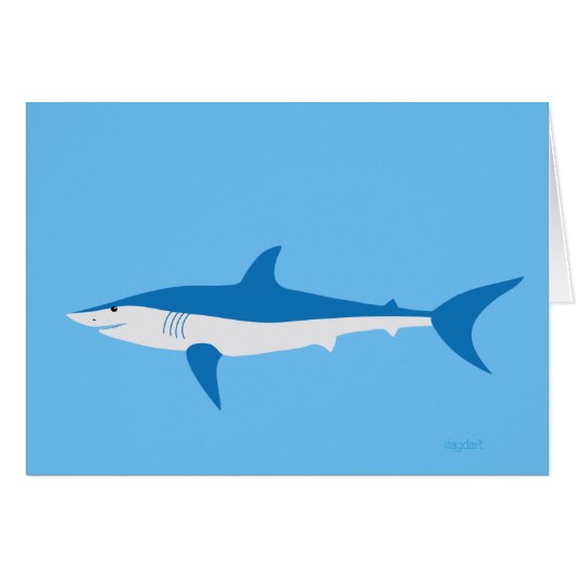 Zeer blauwe Mako Shark Kaart (Voorkant Horizontaal)