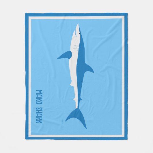 Zeer Blauwe Makohaai Fleece Deken (Voorkant)