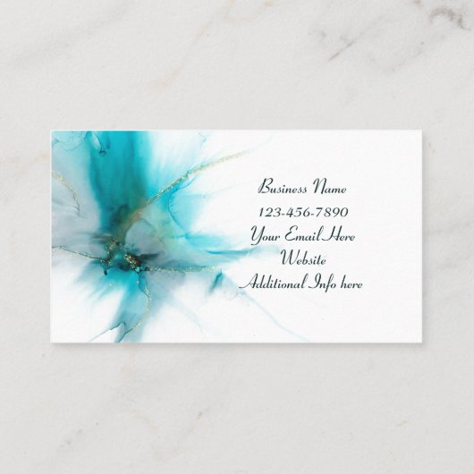 Zeer Blauwgroen standaard, 3,5-inch x 2,0-inch Vis Visitekaartje (Achterkant)