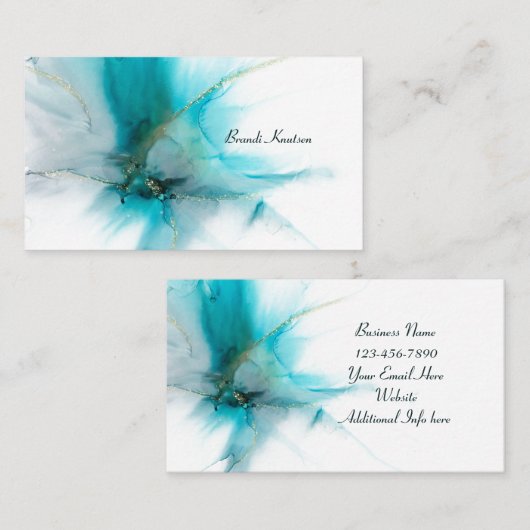 Zeer Blauwgroen standaard, 3,5-inch x 2,0-inch Vis Visitekaartje (Voorkant / Achterkant)