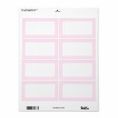 Zeer bleke roze effen kleur rand blanco etiket (Full Sheet)