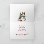 Zeer blije sneeuwmannen feestdagen kaart (Binnen)