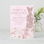 Zeer Blush Floral Roos Gold Dress 30th Birthday Kaart<br><div class="desc">Zeer Blush Floral Roos Gold Dress 30th Birthday Invitation 30 & Fabulous 30th Birthday Party Derty & fabulous Zie passend collectie in Niche and Nest Store Veel bedankt</div>