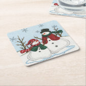 Zeer bonte kerstset voor Snowmen Onderzetter (Schuin)