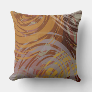 Zeer bruine Tan SPIRAL ONTWERP Retro Sierkussen