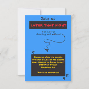 ZEER CASUAL Bar Bat Mitzvah Party Kaart