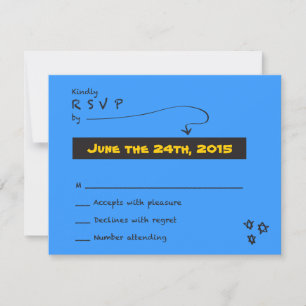 ZEER CASUAL Bar Bat Mitzvah Reply Card RSVP Kaartje