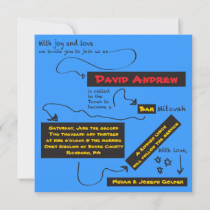 ZEER CASUAL Bar Bat Mitzvah uitnodiging