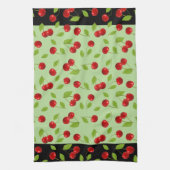 Zeer Cherry Dishtowel - groen Theedoek (Verticaal)