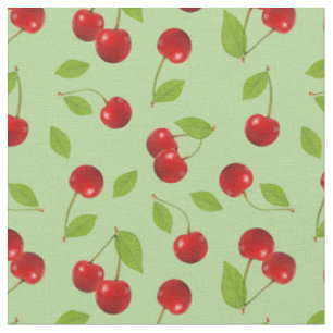 Zeer Cherry Fabric - op groen Stof