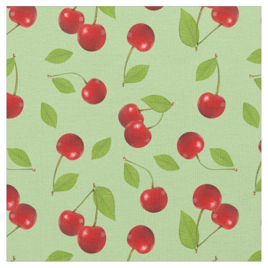Zeer Cherry Fabric - op groen Stof (Close Up)
