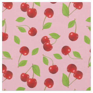 Zeer Cherry Fabric - op roze Stof