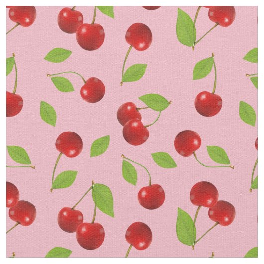 Zeer Cherry Fabric - op roze Stof (Close Up)