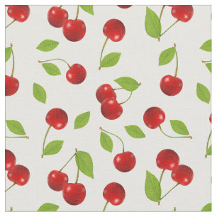 Zeer Cherry Fabric - op wit Stof