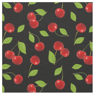 Zeer Cherry Fabric - op zwart Stof