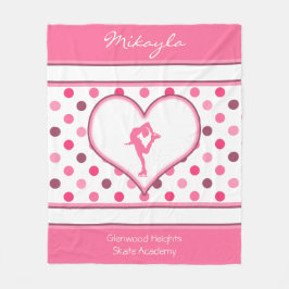 Zeer Cherry Polka-Stippen Veel roze Figuur Skater Fleece Deken