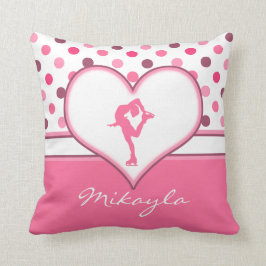 Zeer Cherry Polka-Stippen Veel roze Figuur Skater Kussen