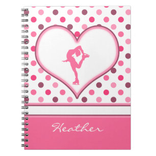 Zeer Cherry Polka-Stippen Veel roze Figuur Skater Notitieboek