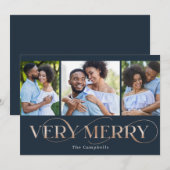 Zeer compacte bewerkbare kleur 3 Fotovakantiekaart Feestdagenkaart (Voorkant / Achterkant)