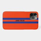 Zeer Cool Blauw en Oranje Racing Strepen Monogram Case-Mate iPhone Case (Achterkant (horizontaal))