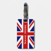Zeer Cool Britse Vlag De Union Jack Met Monogram Bagagelabel (Achterkant verticaal)