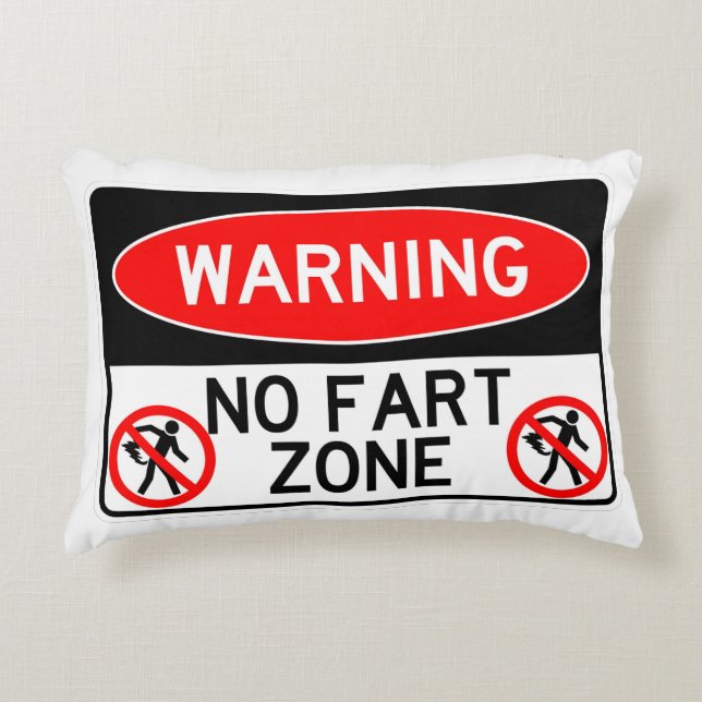 Zeer cool Classic No Fart Zone Sign Accent Kussen (Voorkant)